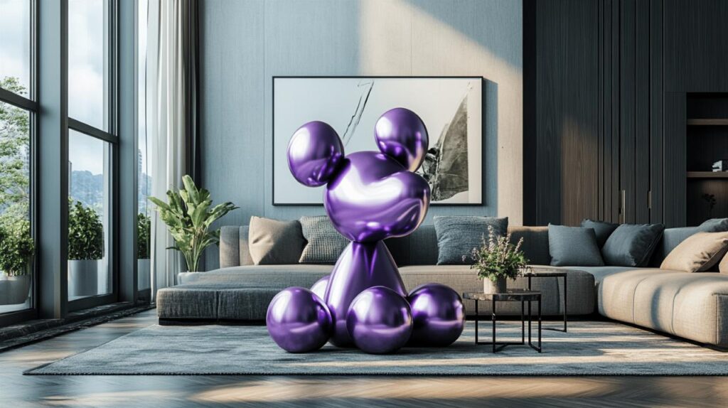 La statue chien ballon violette de Jeff Koons : Une critique mordante de la societe de consommation
