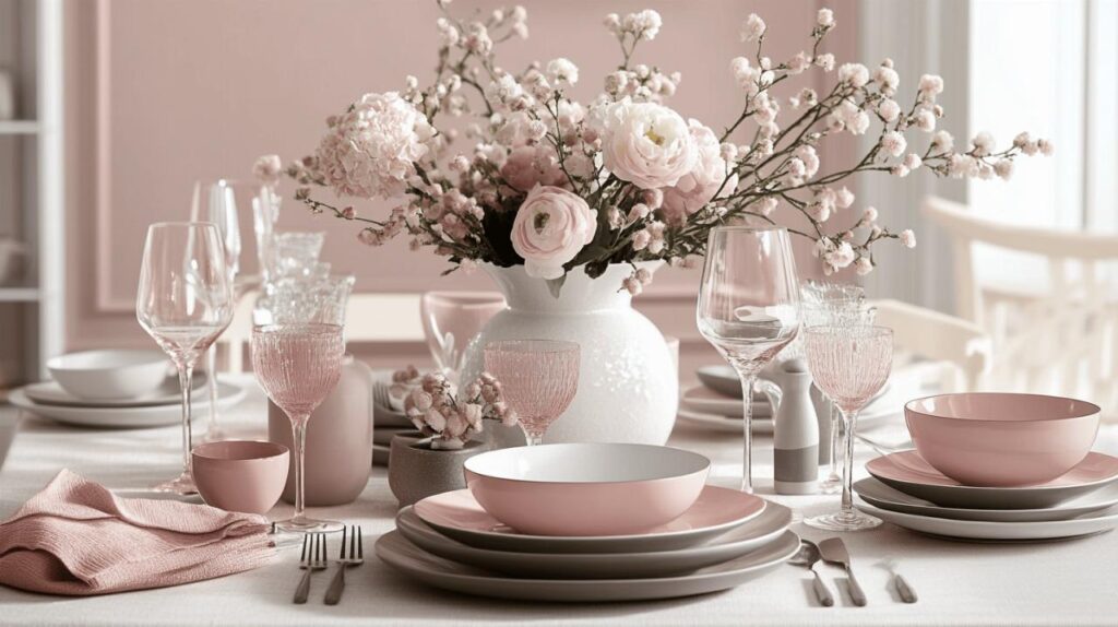 Comment Creer une Decoration de Table Rose et Grise Elegante pour vos Receptions